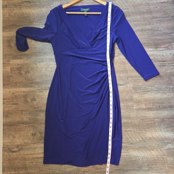 Lauren By Ralph Lauren Form-Fitting Purple Dress Knee-Length Women's Size 6 - Picture 13 of 13